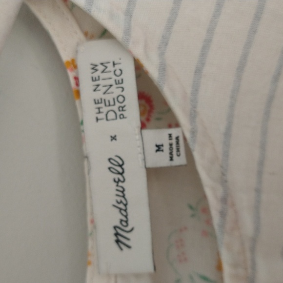 Madewell x The New Denim Project Patchwork Top In Railroad Stripe - Picture 12 of 15